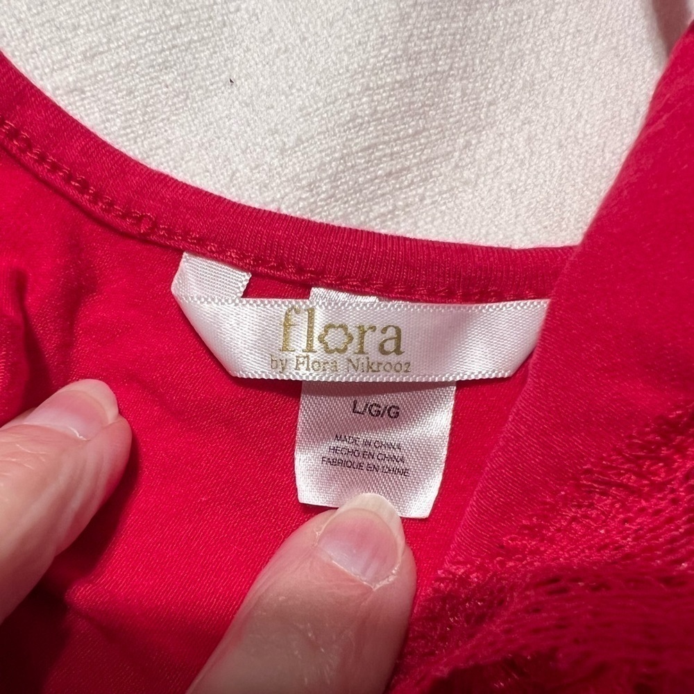 FLORA (NWT) LACE CHEMISE SIZE LARGE IN RED - Picture 5 of 6